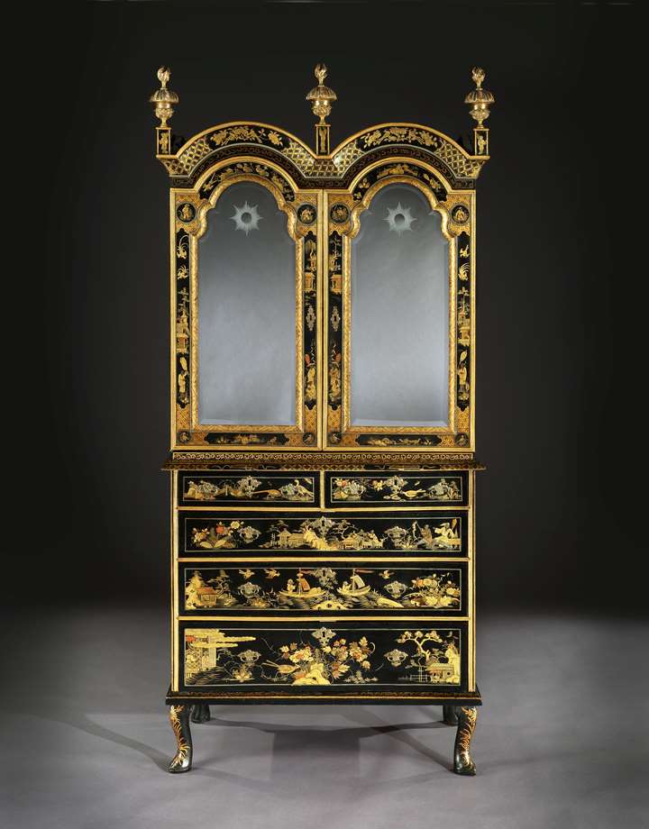 A George I black and gold japanned cabinet